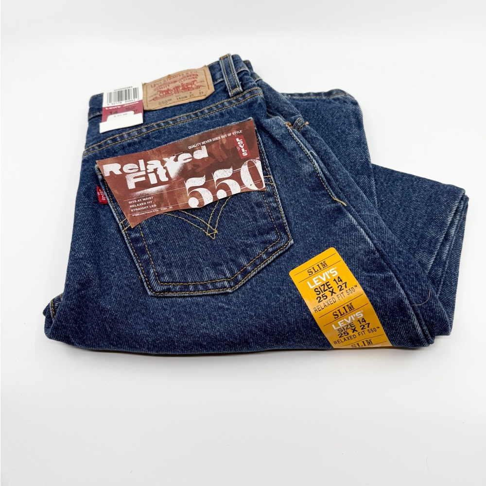 Levi’s 550 Denim Jeans Boys 14 Slim Relaxed Fit - Medium Wash - Straight Leg - Picture 1 of 8